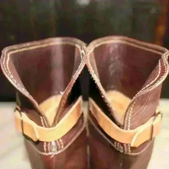 VINTAGE FRYE Brown Knee High Fold Over Riding Boots Buckle Back Women 5.5 - 6 - Picture 11 of 16